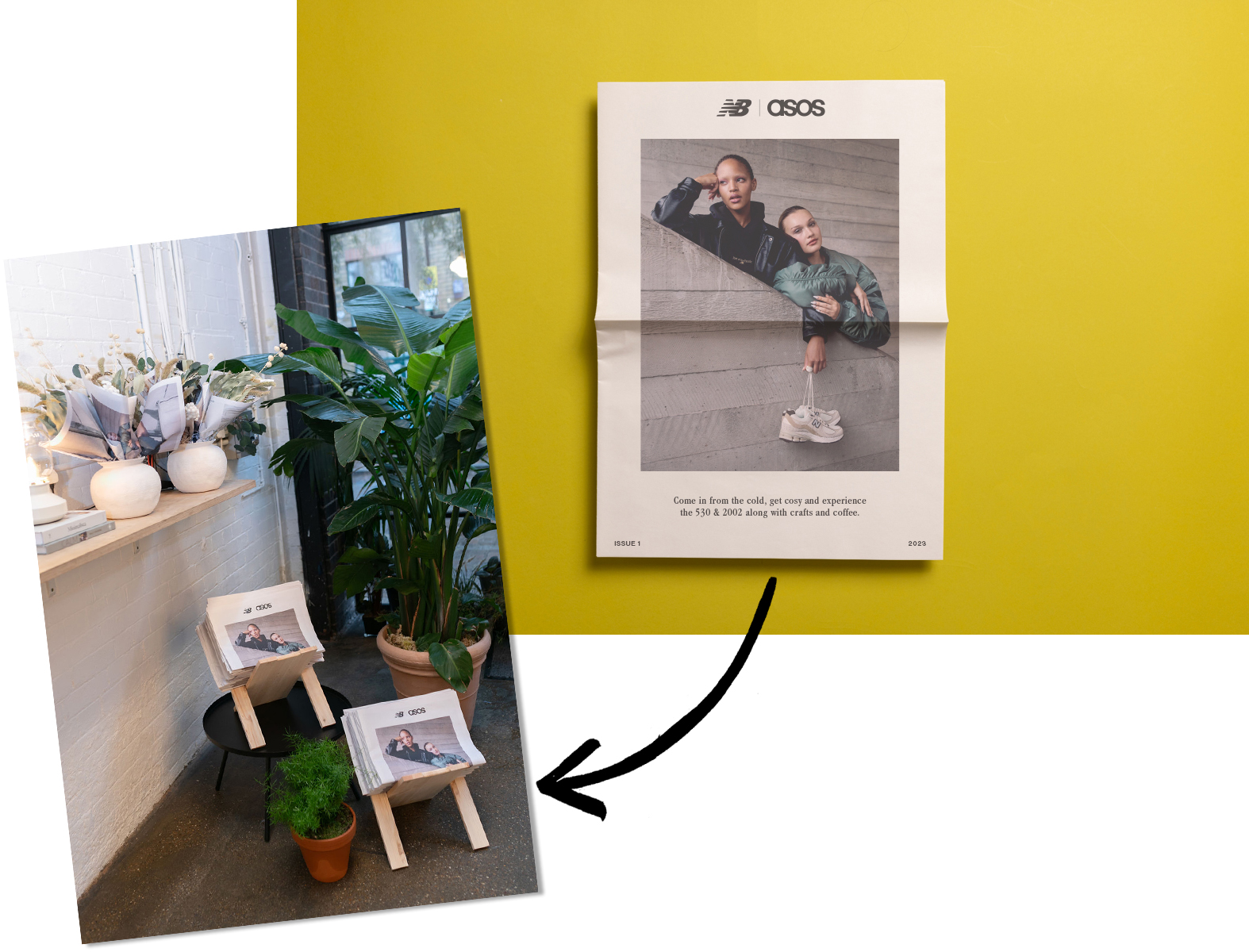 ASOS x New Balance broadsheet printed by Newspaper Club