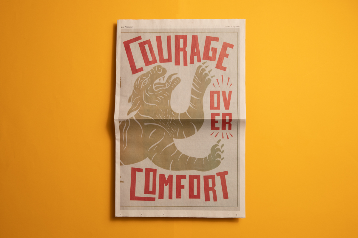 Courage Over Comfort zine by Potli. Printed by Newspaper Club.