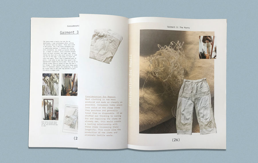 Ann Finkel's dissertation Slow explores the pillars of sustainable fashion through the making of 5 garments. Printed as a tabloid by Newspaper Club.